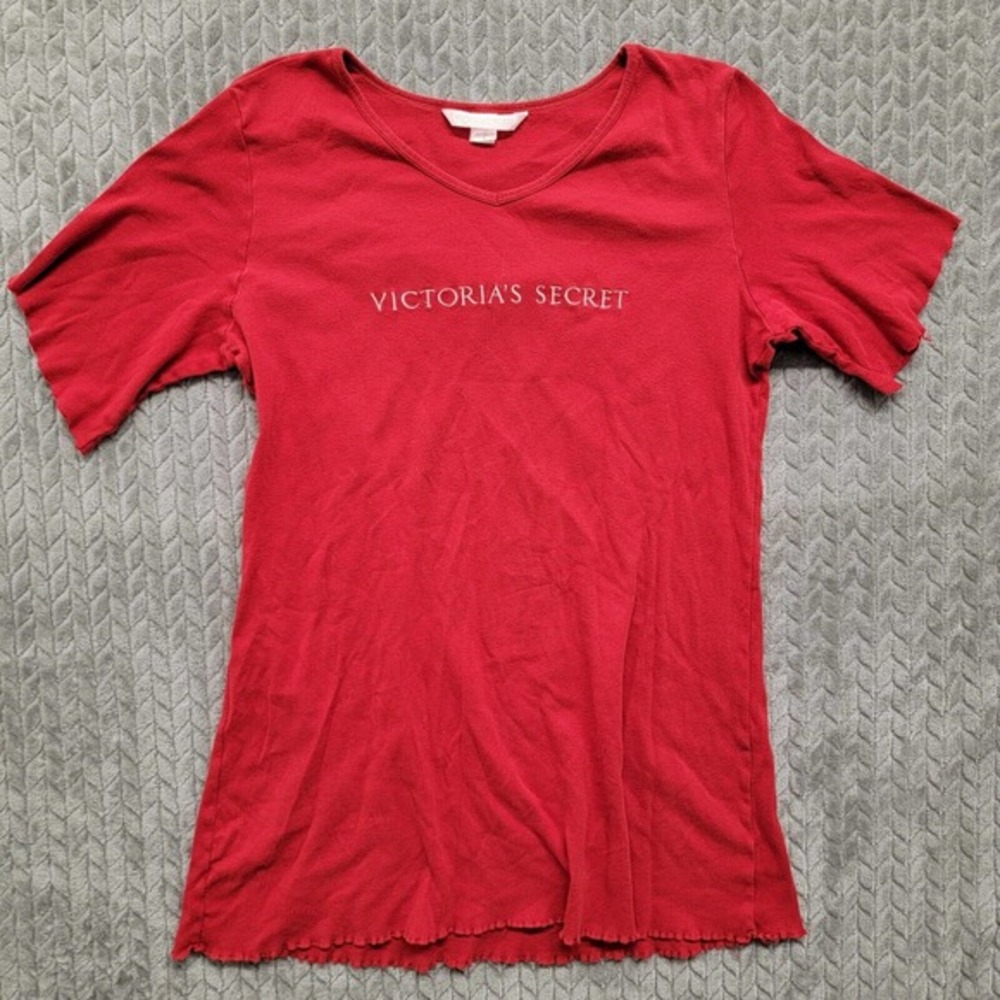 Vintage Victoria’s Secret Red Long‎ Pajama Shirt Size Large Sleepwear